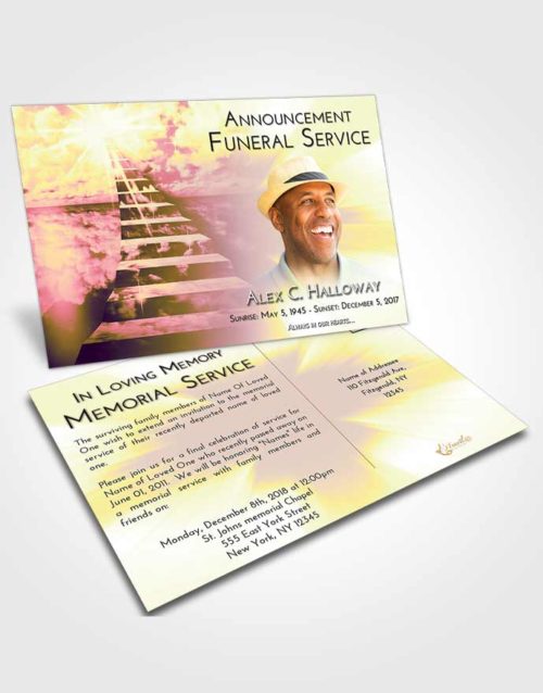 Funeral Announcement Card Template Loving Mix Stairway for the Soul