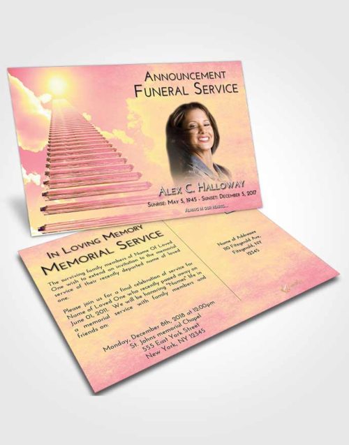 Funeral Announcement Card Template Loving Mix Steps to Heaven