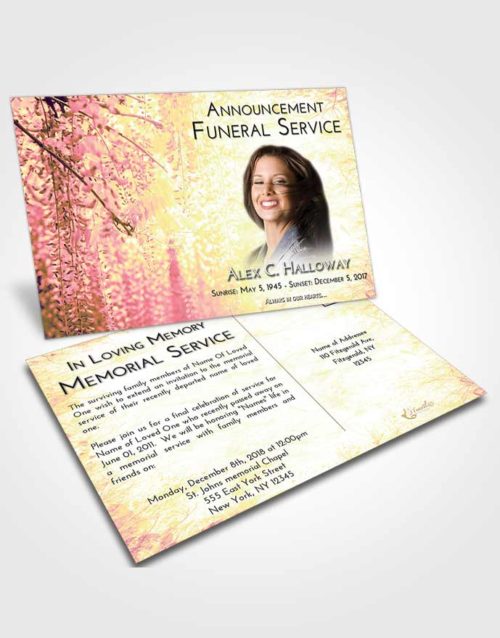 Funeral Announcement Card Template Loving Mix Whispering Flowers