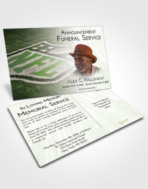 Funeral Announcement Card Template Loving NFL Football