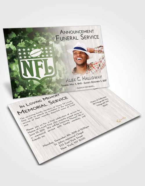 Funeral Announcement Card Template Loving NFL Star