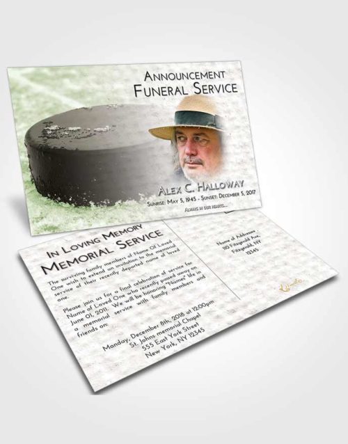 Funeral Announcement Card Template Loving Puck of Honor