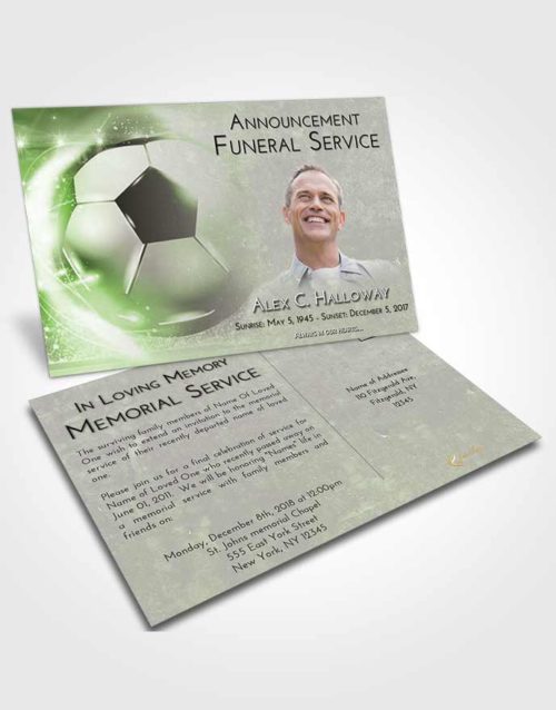 Funeral Announcement Card Template Loving Soccer Destiny