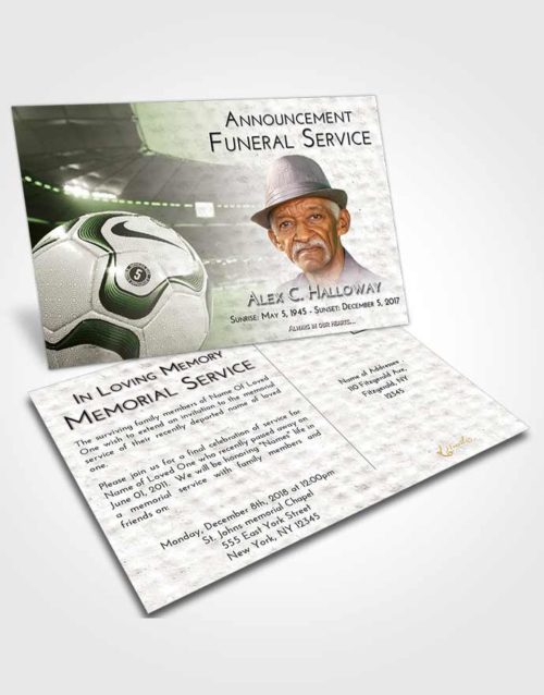 Funeral Announcement Card Template Loving Soccer Life