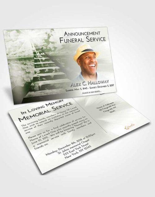 Funeral Announcement Card Template Loving Stairway for the Soul