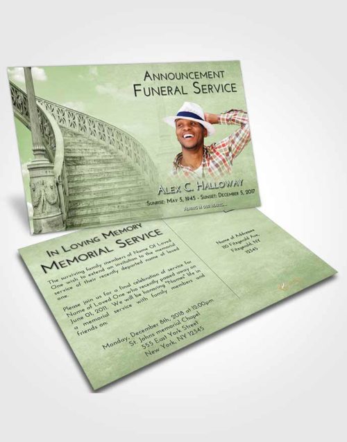 Funeral Announcement Card Template Loving Stairway of Love