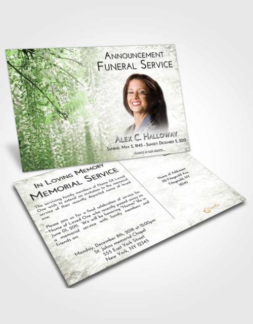 Funeral Announcement Card Template Loving Whispering Flowers