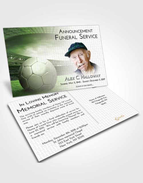 Funeral Announcement Card Template Misty Soccer Love