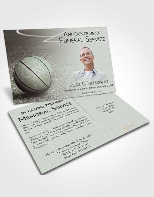 Funeral Announcement Card Template Morning Basketball Love