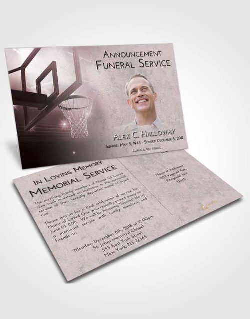 Funeral Announcement Card Template Morning Basketball Pride