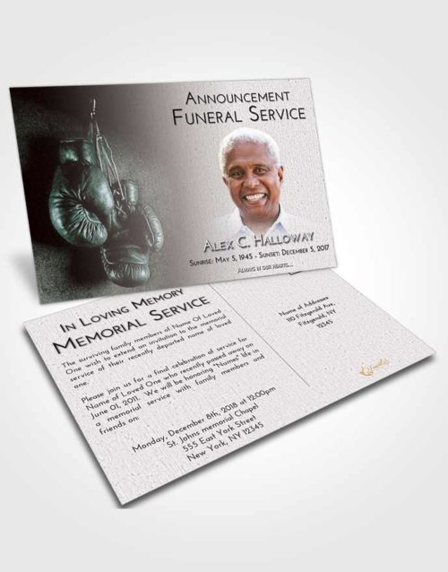 Funeral Announcement Card Template Morning Boxing Serenity