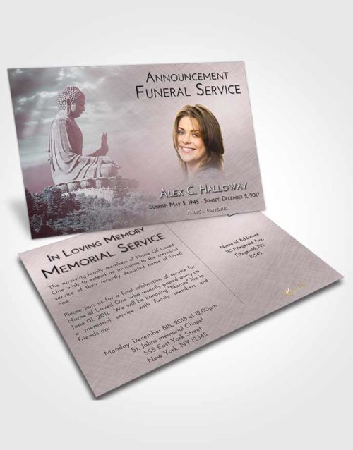 Funeral Announcement Card Template Morning Buddha Surprise