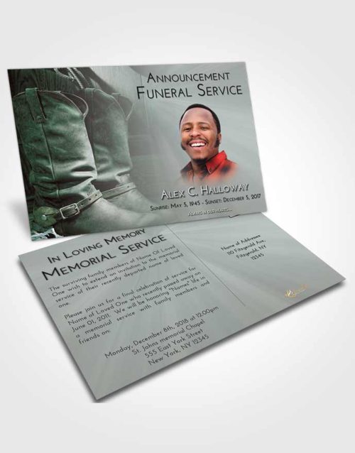 Funeral Announcement Card Template Morning Cowboy Love