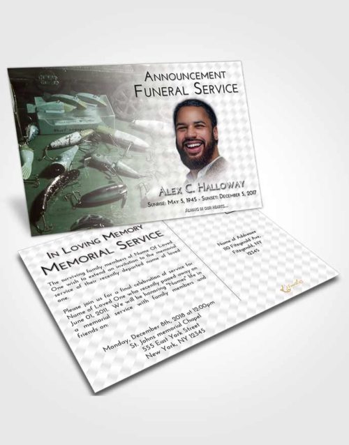 Funeral Announcement Card Template Morning Fishing Honor