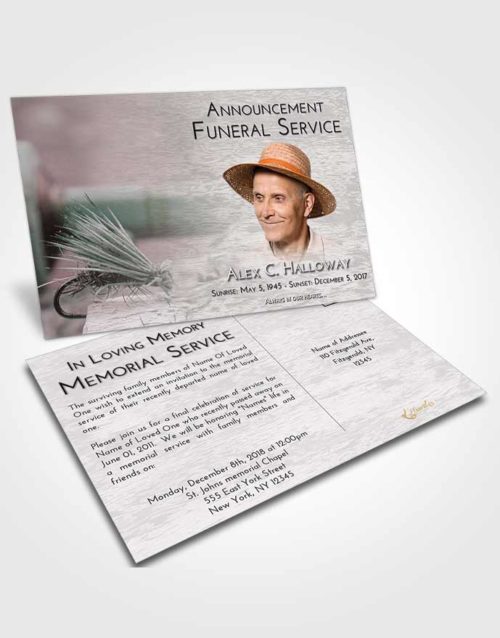 Funeral Announcement Card Template Morning Fishing Serenity