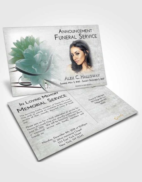 Funeral Announcement Card Template Morning Floral Dream