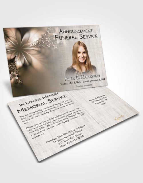 Funeral Announcement Card Template Morning Floral Lust