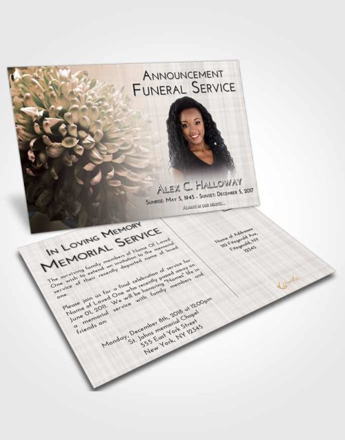 Funeral Announcement Card Template Morning Floral Morning