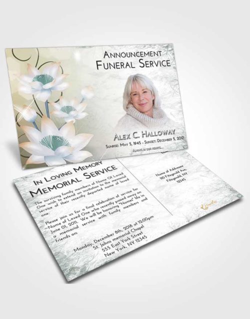 Funeral Announcement Card Template Morning Floral Peace