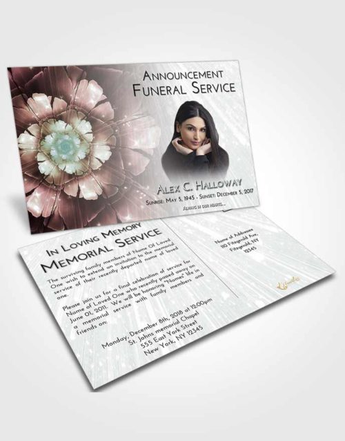Funeral Announcement Card Template Morning Floral Secret