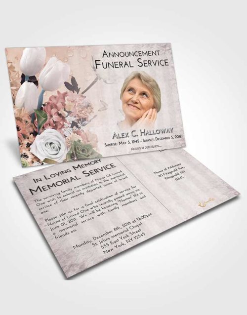 Funeral Announcement Card Template Morning Floral Wonderland
