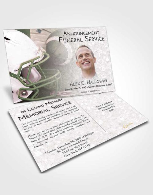 Funeral Announcement Card Template Morning Football Party