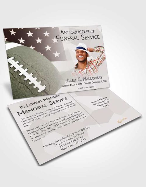 Funeral Announcement Card Template Morning Football Pride
