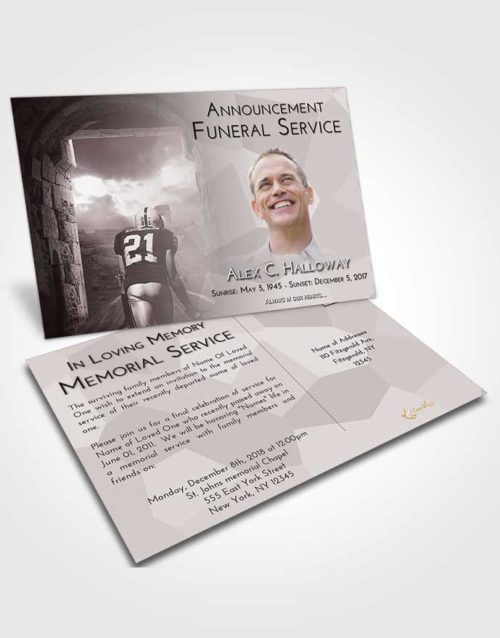 Funeral Announcement Card Template Morning Football Victory