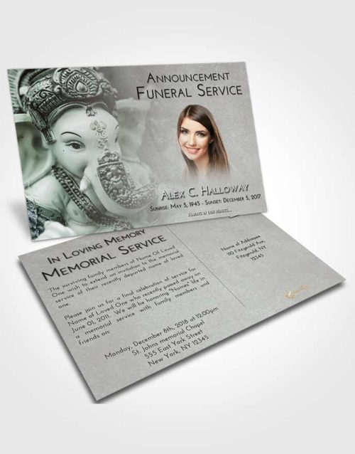 Funeral Announcement Card Template Morning Ganesha Desire