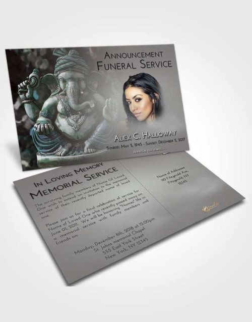 Funeral Announcement Card Template Morning Ganesha Surprise