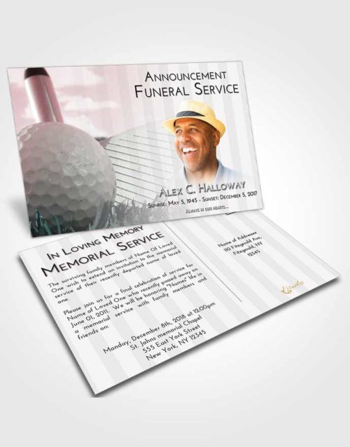 Funeral Announcement Card Template Morning Golf Day