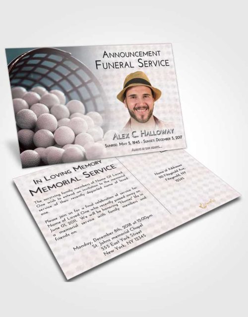 Funeral Announcement Card Template Morning Golf Tranquility