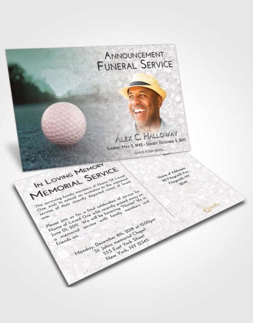 Funeral Announcement Card Template Morning Golfing Honor