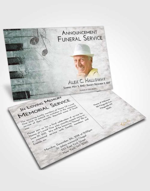 Funeral Announcement Card Template Morning Harmonica