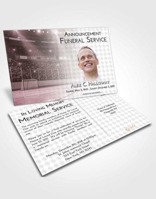 Funeral Announcement Card Template Morning Hockey Love