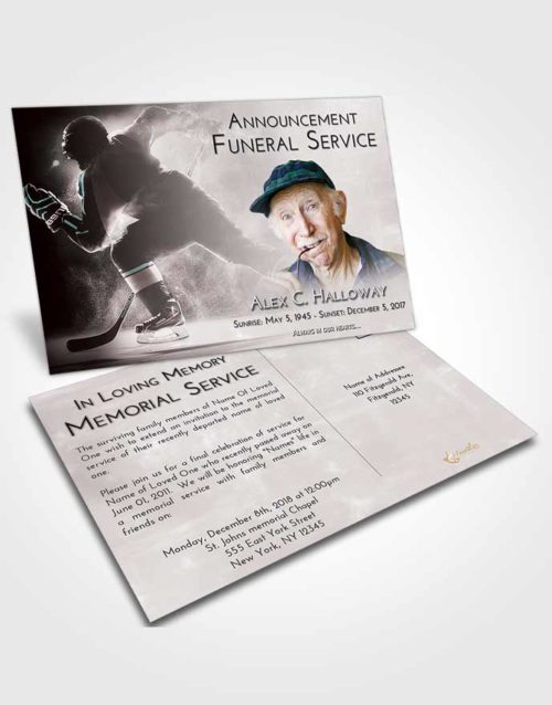 Funeral Announcement Card Template Morning Hockey Paradise