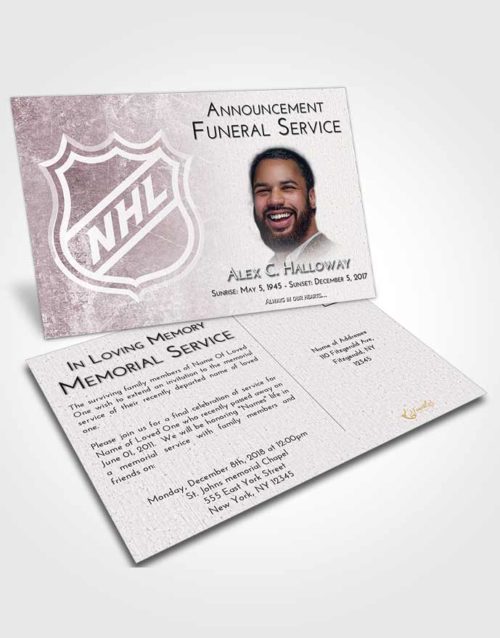 Funeral Announcement Card Template Morning Hockey Tranquility