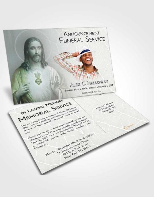Funeral Announcement Card Template Morning Jesus Love