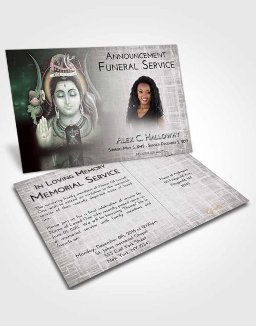 Funeral Announcement Card Template Morning Lord Shiva Dignity