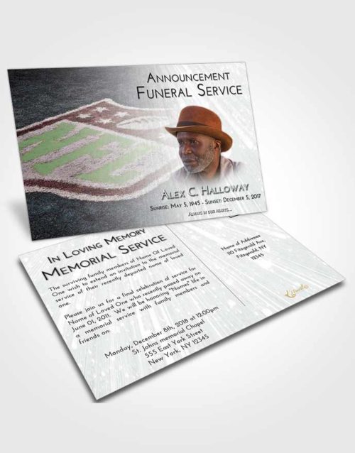 Funeral Announcement Card Template Morning NFL Football