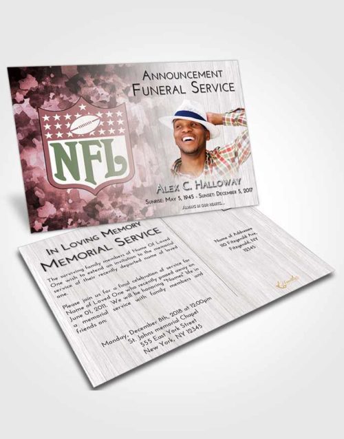 Funeral Announcement Card Template Morning NFL Star