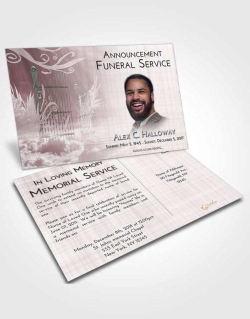Funeral Announcement Card Template Morning Precious Gates to Heaven