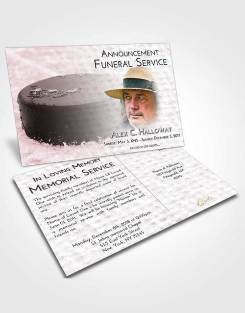 Funeral Announcement Card Template Morning Puck of Honor