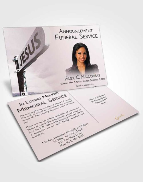 Funeral Announcement Card Template Morning Road to Jesus