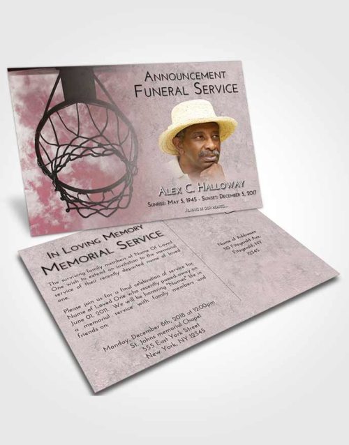 Funeral Announcement Card Template Morning Sky Ball