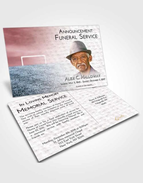 Funeral Announcement Card Template Morning Soccer Journey