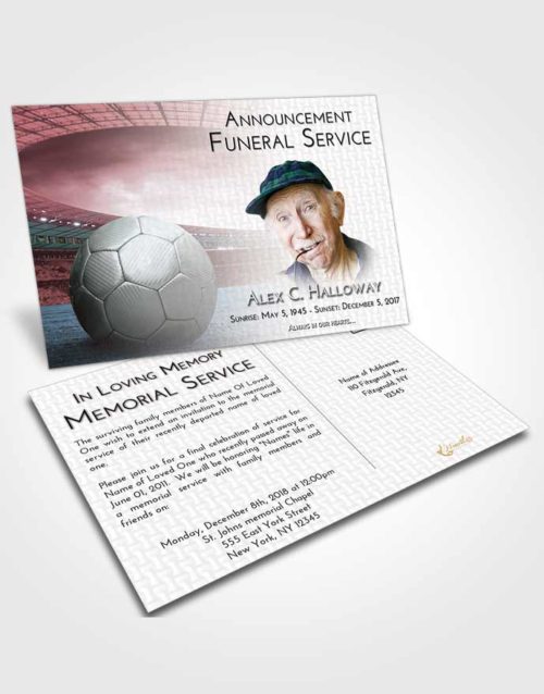 Funeral Announcement Card Template Morning Soccer Love
