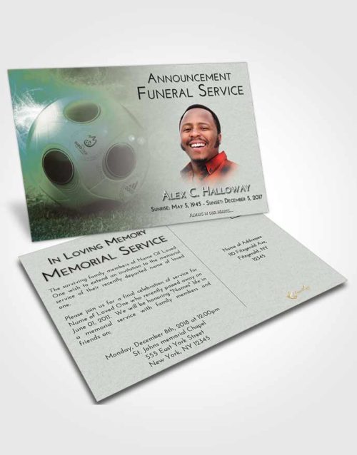 Funeral Announcement Card Template Morning Soccer Miracle
