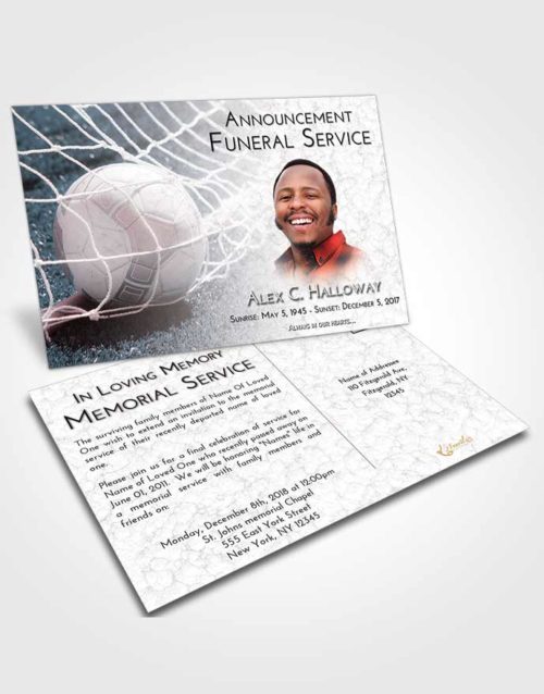 Funeral Announcement Card Template Morning Soccer Pride
