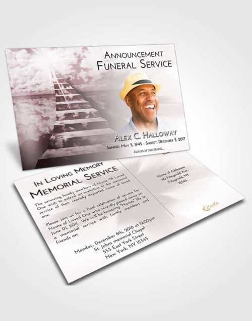 Funeral Announcement Card Template Morning Stairway for the Soul